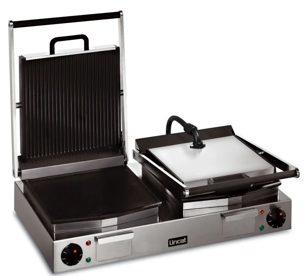 LINCAT LPG2 Lynx Electric Counter-top Twin Panini Grill – Ribbed Upper & Lower Plates – W 623 mm – 4.5 kW