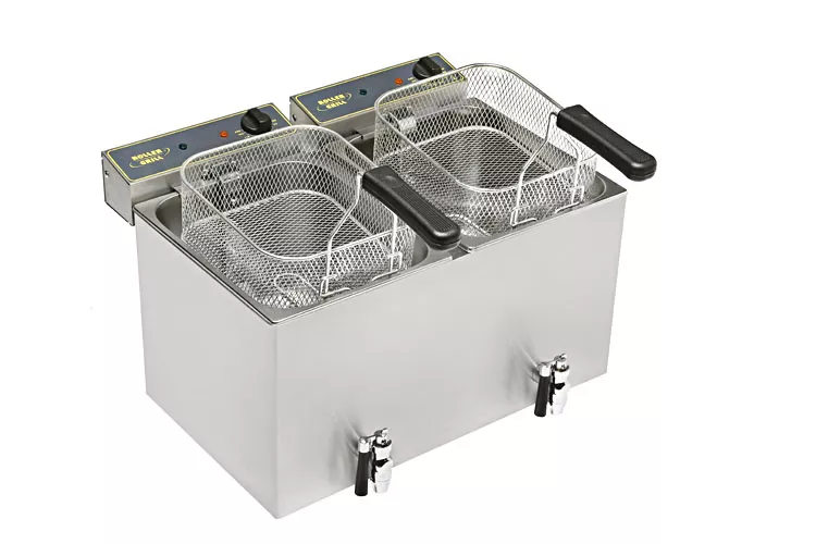 Professional electric fryer – double tank 2 x 8 L with draining system MF 80 DR from Roller Grill