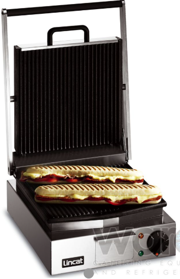 LINCAT LPG Lynx Electric Counter-top Single Panini Grill – Ribbed Upper & Lower Plates – W 310 mm – 2.25 kW