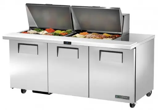 [TSSU-72-24MB-ST 220/60/1] True TSSU-72-24M-B-ST-HC Mega-Top Solid Door Sandwich/Salad Unit with Hydrocarbon Refrigerant